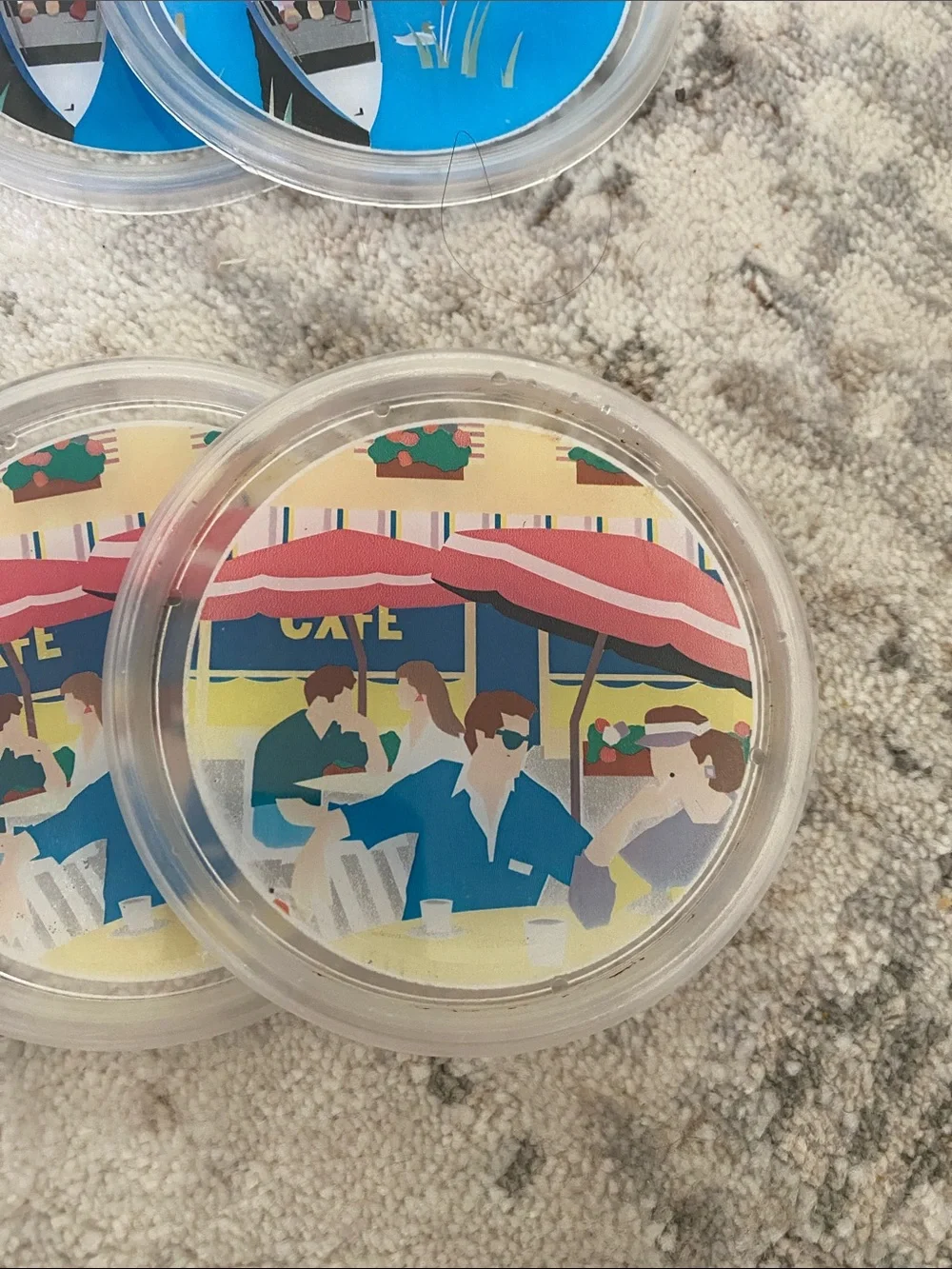 Set of eight vintage coasters